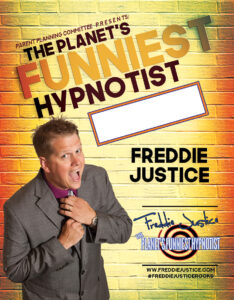 Yellow brick Hypnotist Freddie Justice Parent Cmtee poster